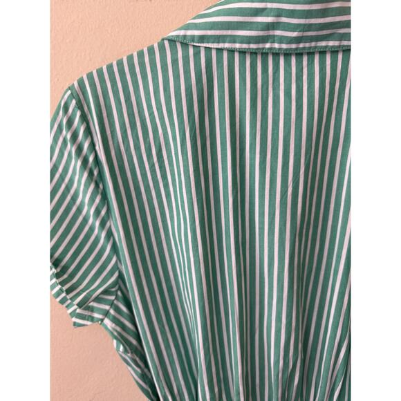 J. Crew Green & White Striped Dress Size 12P - Picture 5 of 11